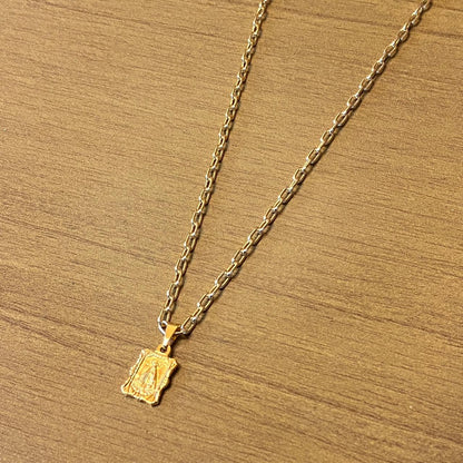 CORRENTE DOURADA QUADRADA NOSSA SENHORA APARECIDA  (1 UNIDADE)