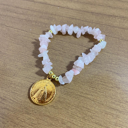 PULSEIRA CRISTAL ROSA NOSSA SENHORA APARECIDA  ( 1 UNIDADE)
