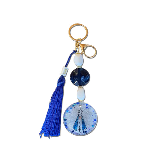 CHAVEIRO DE PEDRARIAS NOSSA SENHORA APARECIDA EM RESINA (1 UNIDADE)