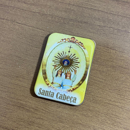 IMÃ MDF QUADRADO RESINADO NOSSA SENHORA DA SANTA CABEÇA (3 UNIDADES)