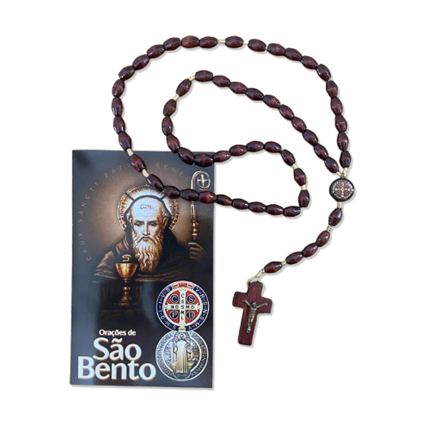 TERÇO DE MADEIRA SÃO BENTO 8MM (3 UNIDADES)