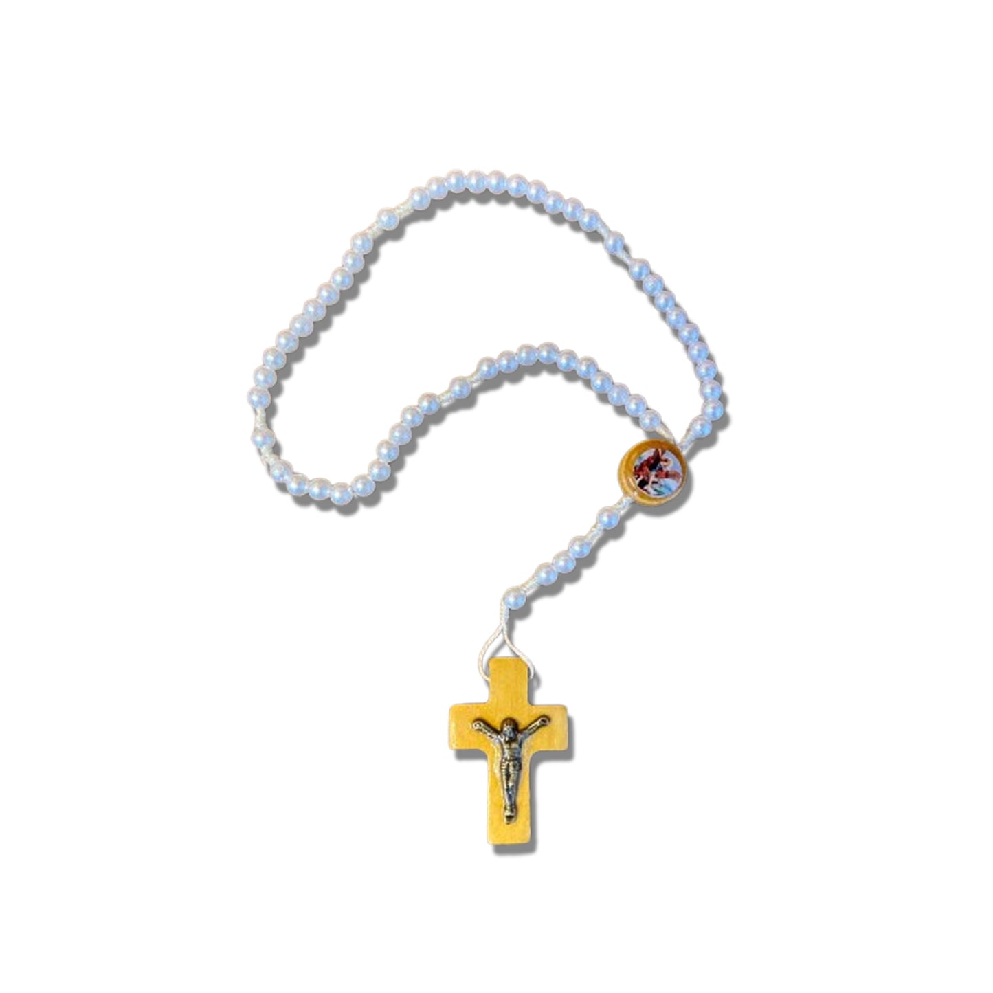 TERÇO PÉROLA MIRIM SÃO MIGUEL ARCANJO 06MM (12 UNIDADES)