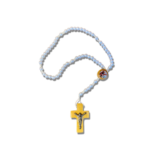 TERÇO PÉROLA MIRIM SÃO MIGUEL ARCANJO 06MM (12 UNIDADES)