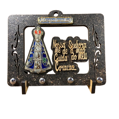 PORTA CHAVE VAZADO NOSSA SENHORA APARECIDA EM RELEVO 14CM (1 UNIDADE)