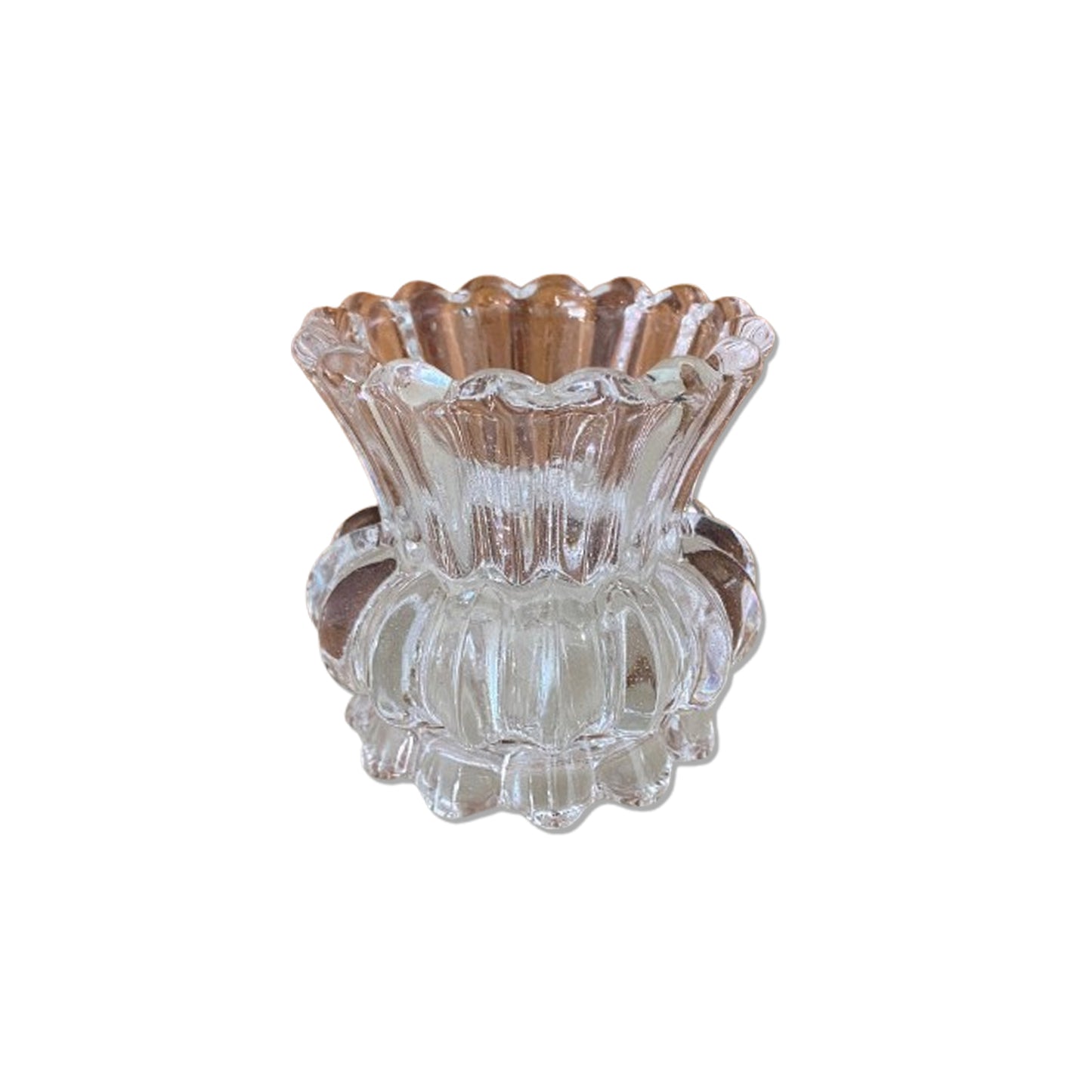 CASTIÇAL DE VIDRO DETALHADO 8CM (1 UNIDADE)