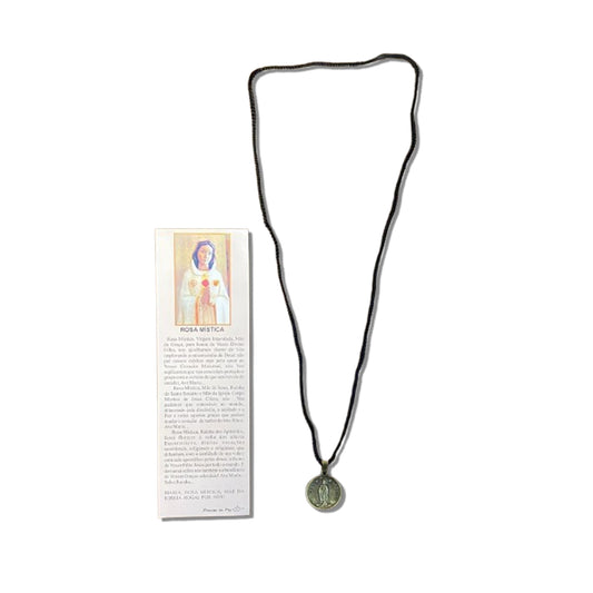 CORDÃO COM MEDALHA OURO VELHO NOSSA SENHORA DA ROSA MÍSTICA (1 UNIDADES)