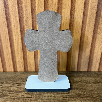 IMAGEM DE MESA MDF CRUZ RESINADA NOSSA SENHORA DE LOURDES (1 UNIDADE)