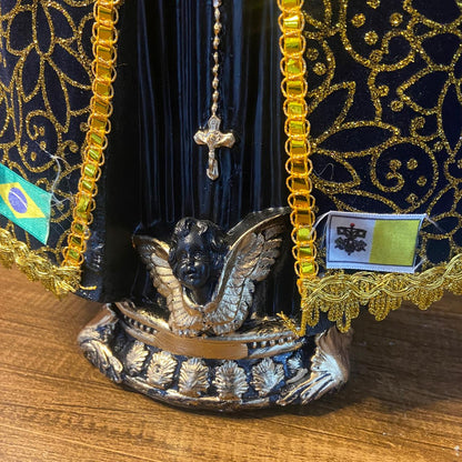IMAGEM DE GESSO NOSSA SENHORA APARECIDA COM MANTO MOD3 45CM (1 UNIDADE)