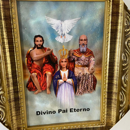 QUADRO COM MOLDURA RESINADO DIVINO PAI ETERNO 20,5X15,5 (1 UNIDADE)