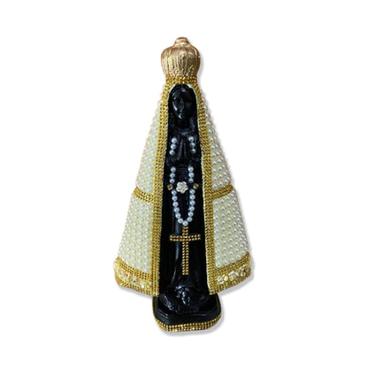 IMAGEM DE GESSO NOSSA SENHORA APARECIDA PÉROLA 31CM (1 UNIDADE)