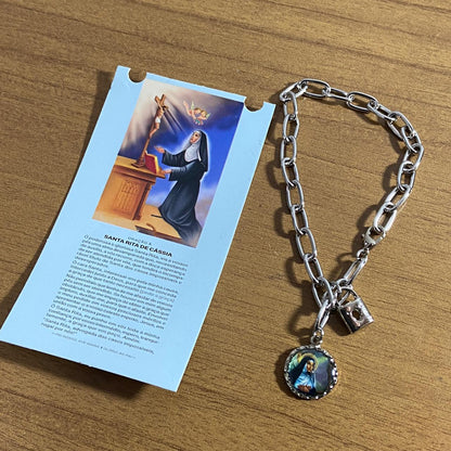 PULSEIRA CADEADO SANTA RITA DE CÁSSIA (3 UNIDADES)