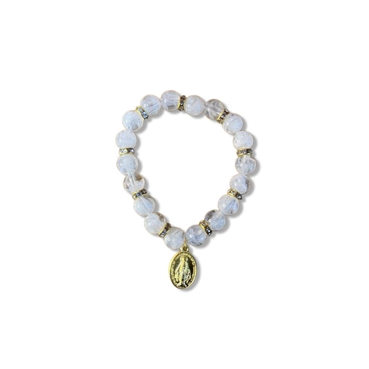 PULSEIRA PÉROLA NOSSA SENHORA DAS GRAÇAS 08MM MOD-1 (03 UNIDADES)