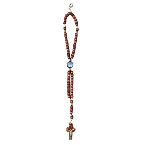 TERÇO PULSEIRA MADEIRA NOSSA SENHORA DE FÁTIMA MOD2 (12 UNIDADES)
