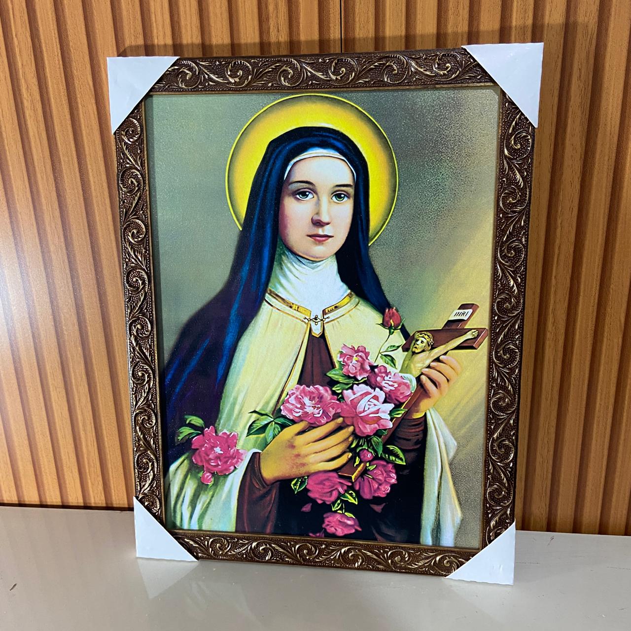 QUADRO COM MOLDURA RESINADO SANTA TERESINHA 44CMX34CM (1 UNIDADE)