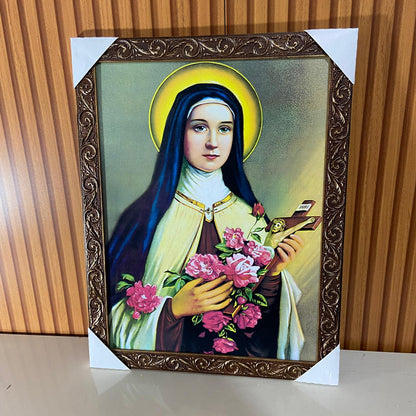 QUADRO COM MOLDURA RESINADO SANTA TERESINHA 44CMX34CM (1 UNIDADE)