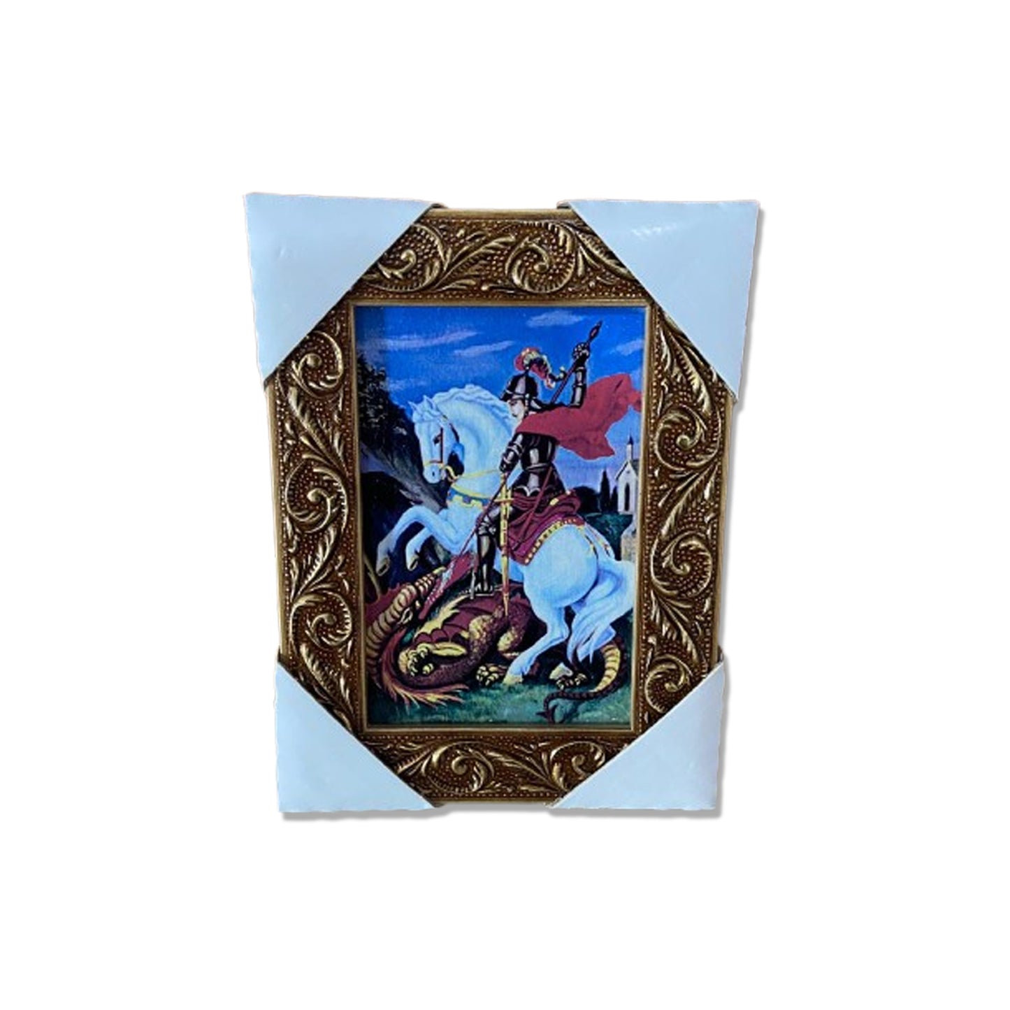 QUADRO COM MOLDURA RESINADO SÃO JORGE 20,5X15,5 (1 UNIDADE)