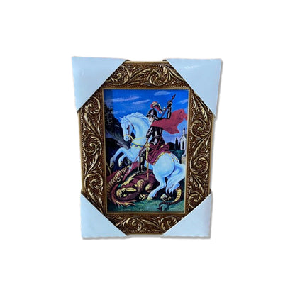 QUADRO COM MOLDURA RESINADO SÃO JORGE 20,5X15,5 (1 UNIDADE)