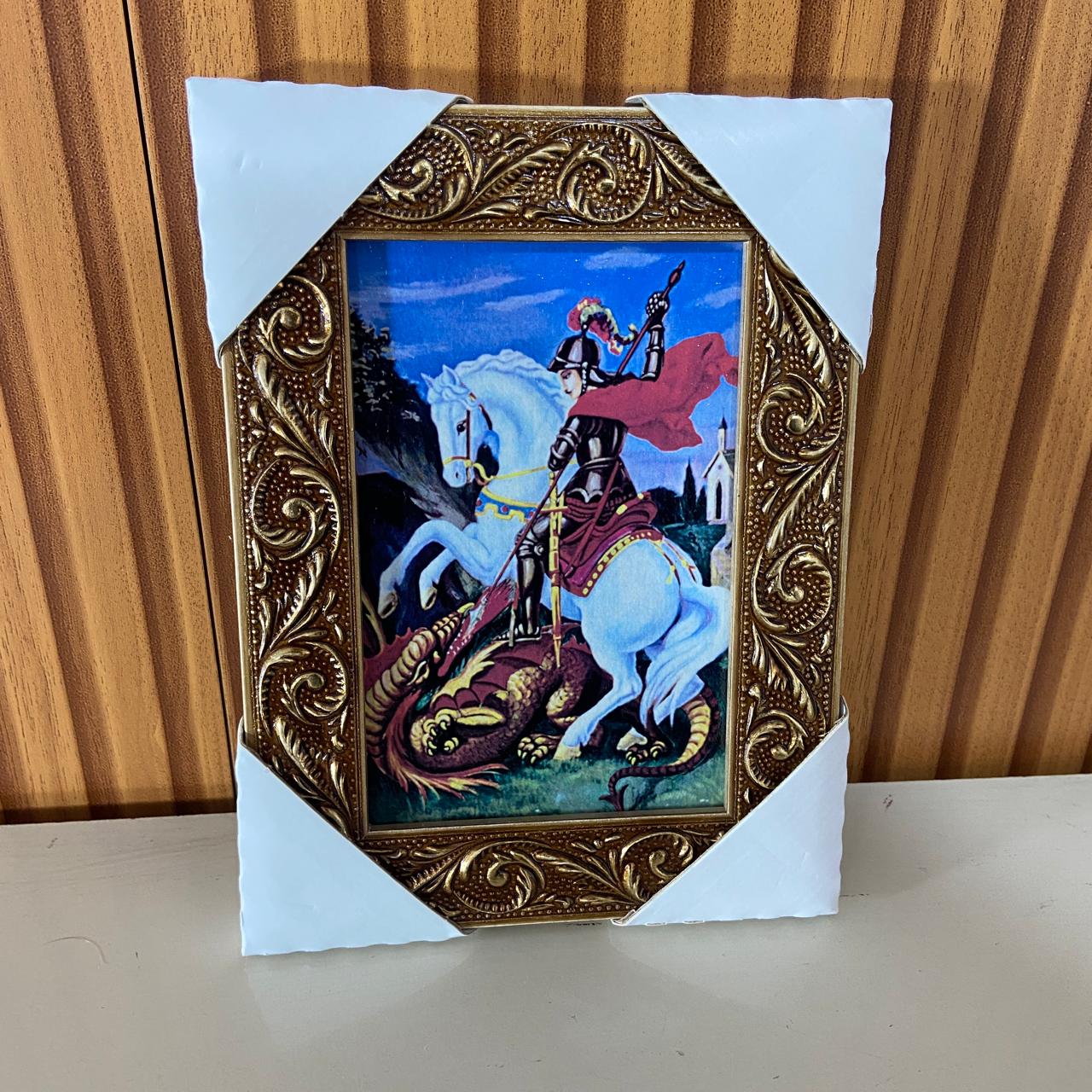 QUADRO COM MOLDURA RESINADO SÃO JORGE 20,5X15,5 (1 UNIDADE)