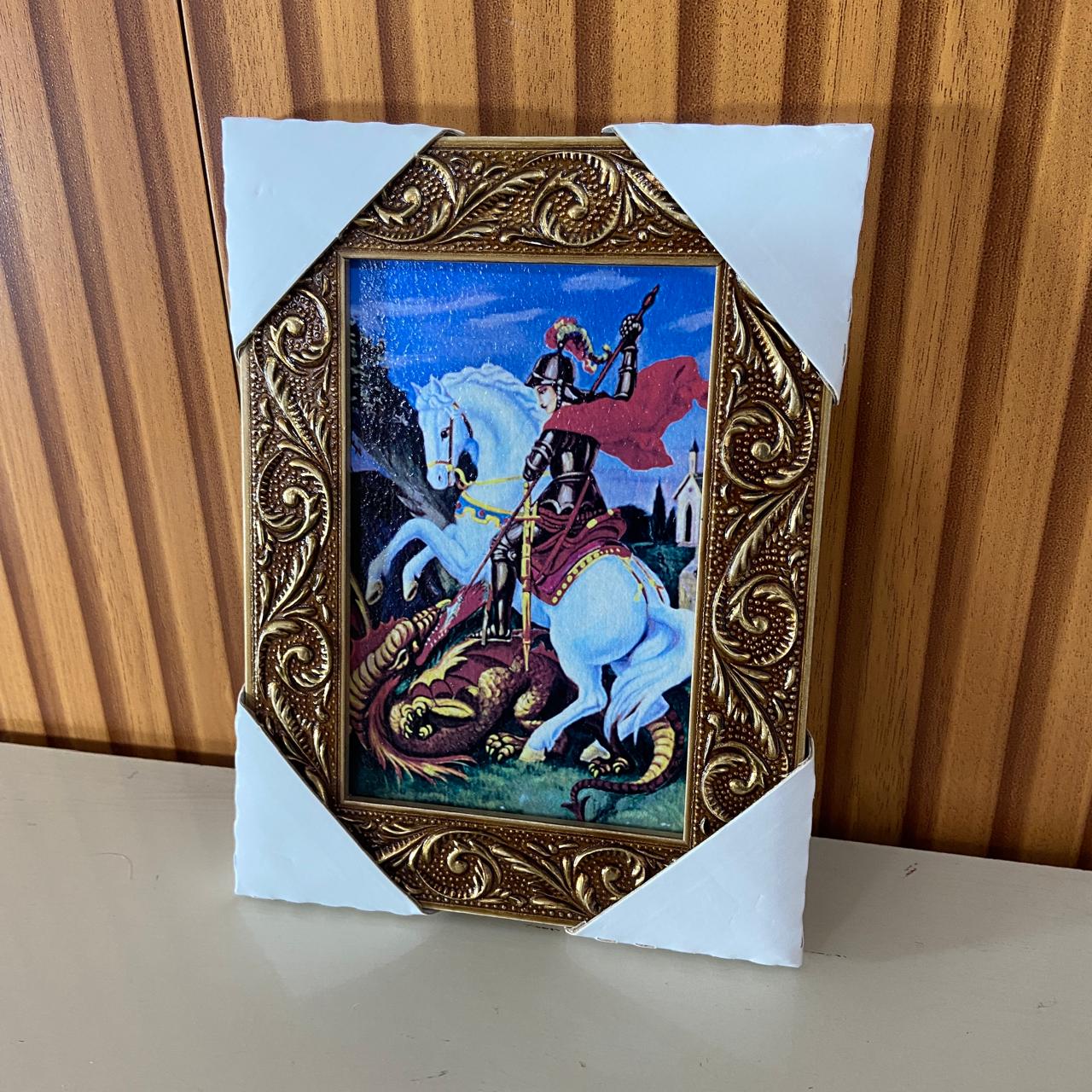 QUADRO COM MOLDURA RESINADO SÃO JORGE 20,5X15,5 (1 UNIDADE)