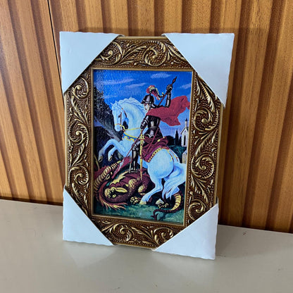 QUADRO COM MOLDURA RESINADO SÃO JORGE 20,5X15,5 (1 UNIDADE)