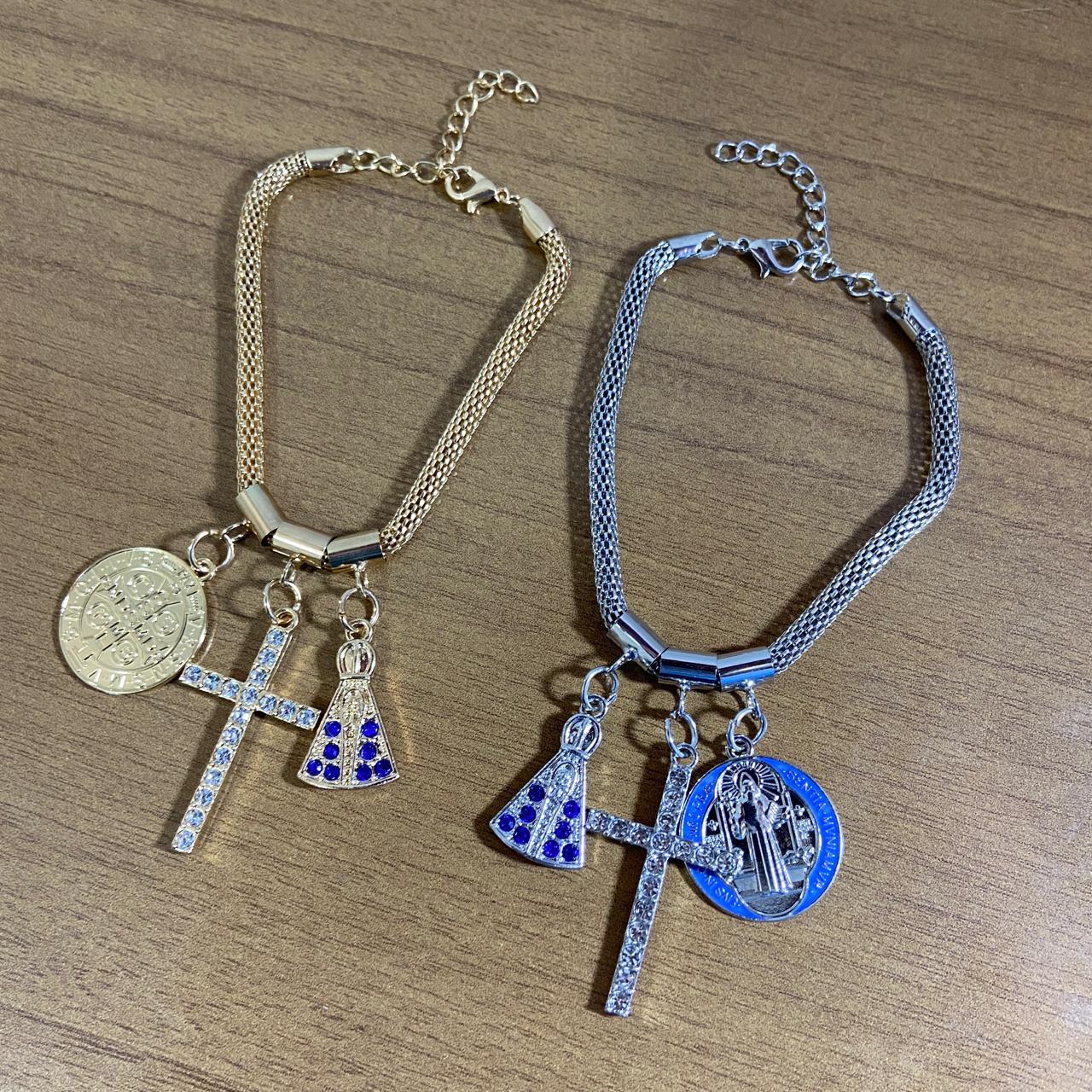 PULSEIRA MEDALHA SÃO BENTO MODELOS SORTIDOS  (6 UNIDADES)