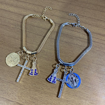 PULSEIRA MEDALHA SÃO BENTO MODELOS SORTIDOS  (6 UNIDADES)