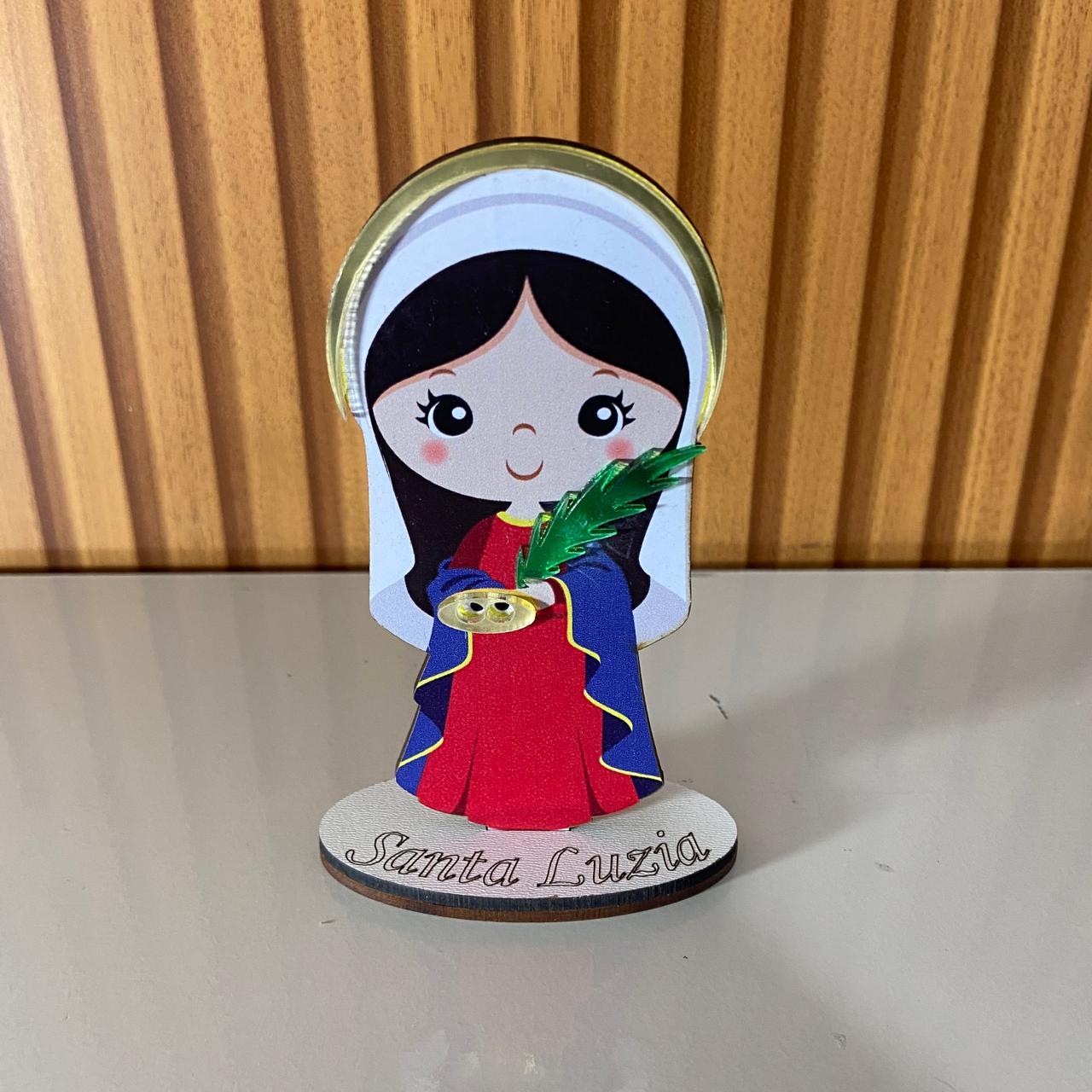 IMAGEM MDF INFANTIL SANTA LUZIA COM ACRÍLICO 12CM (1 UNIDADE)