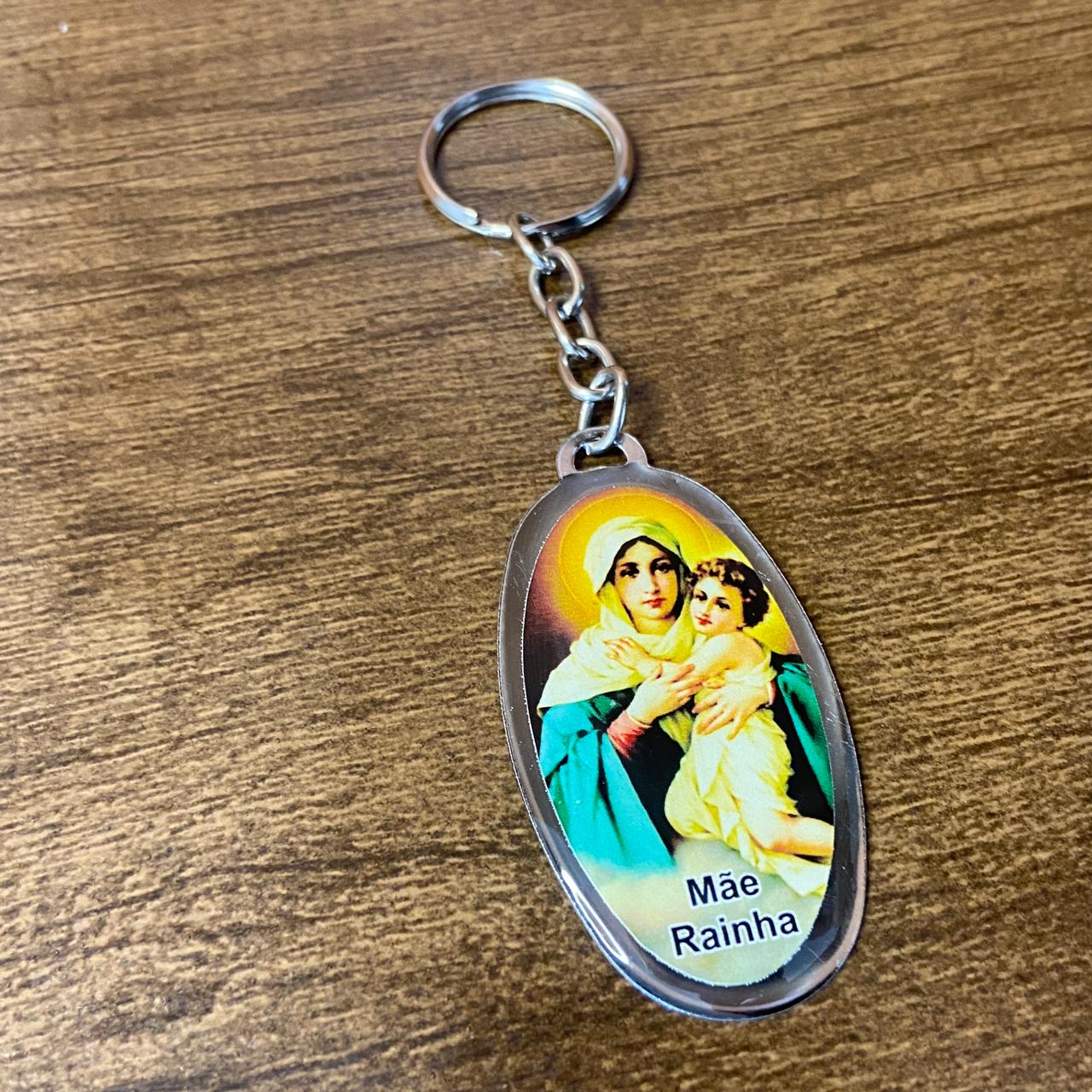 CHAVEIRO METAL OVAL RESINADO MÃE RAINHA  (6 UNIDADES)