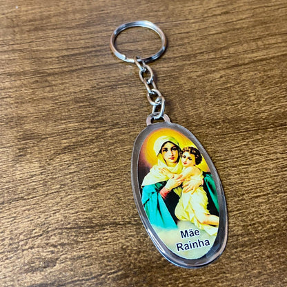 CHAVEIRO METAL OVAL RESINADO MÃE RAINHA  (6 UNIDADES)