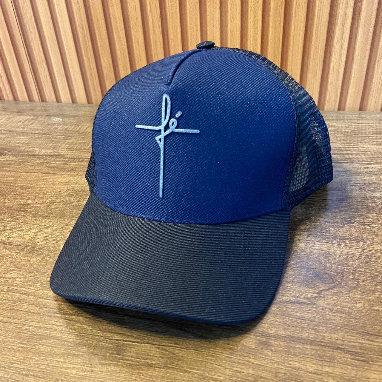 BONÉ FÉ AZUL MARINHO E PRETO  (1 UNIDADES)