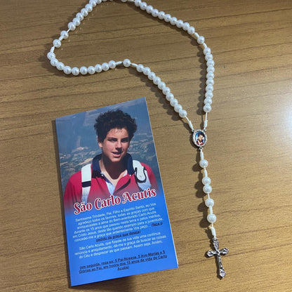 TERÇO PÉROLA CARLO ACUTIS 8MM (1 UNIDADE)