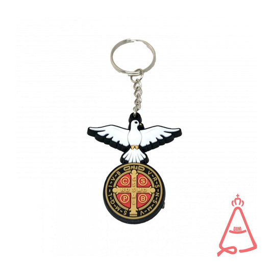 CHAVEIRO EMBORRACHADO DIVINO ESPÍRITO SANTO COM MEDALHA SÃO BENTO (12 UNIDADES)