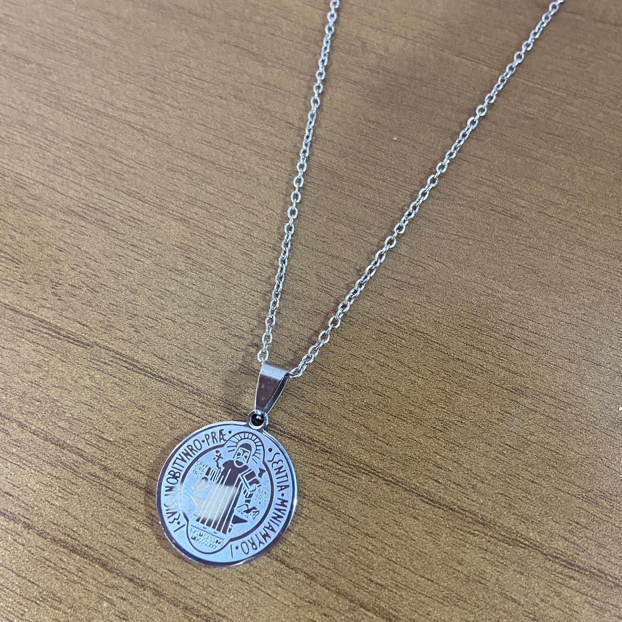 CORRENTE AÇO INOX MEDALHA SÃO BENTO  (1 UNIDADES)