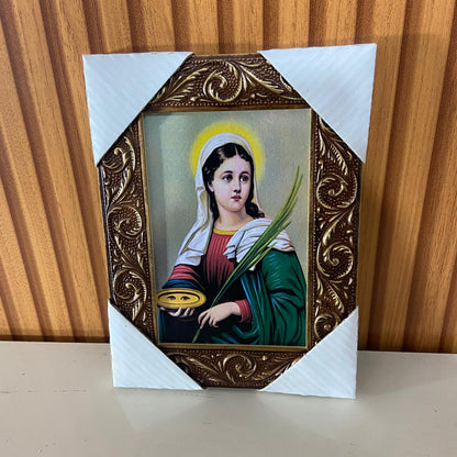 QUADRO COM MOLDURA RESINADO SANTA LUZIA 20,5X15,5 (1 UNIDADE)