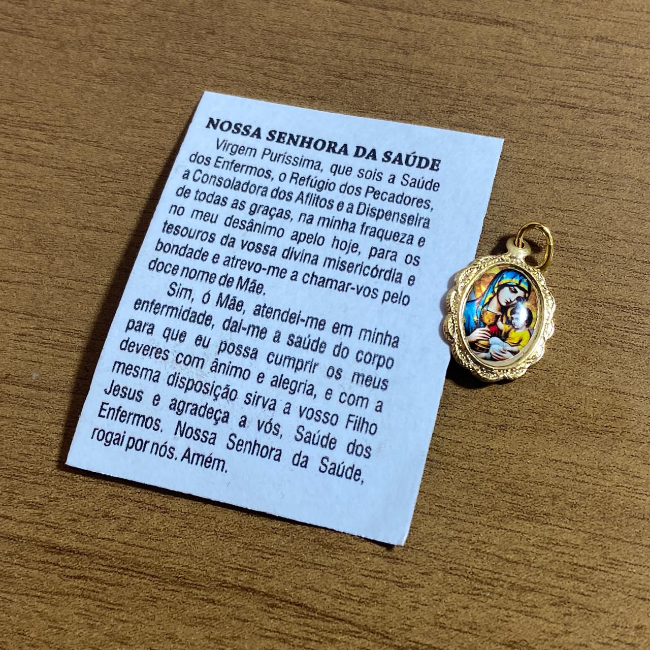 MEDALHA ALUMINIO NOSSA SENHORA DA SAÚDE (36 UNIDADES)