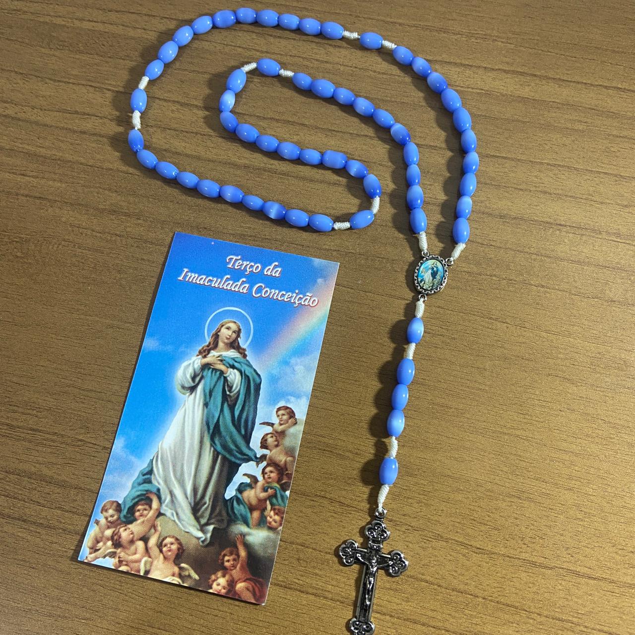 TERÇO DE VIDRO NOSSA SENHORA DA IMACULADA CONCEIÇÃO 6MM (1 UNIDADE)