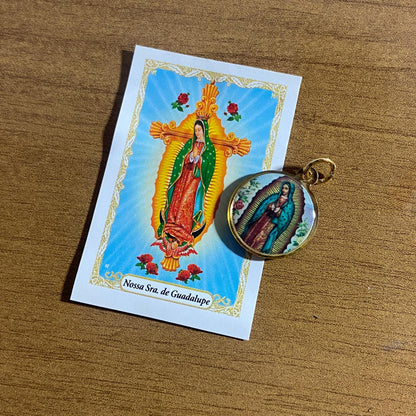 MEDALHA DUPLA FACE NOSSA SENHORA DE GUADALUPE (12 UNIDADES)
