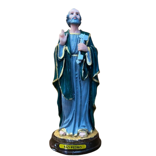 IMAGEM DE RESINA NACIONAL SÃO PEDRO 20CM (1 UNIDADE)