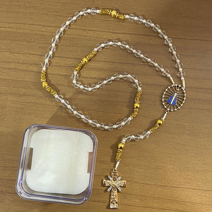 TERÇO DE NOIVA CRISTAL NOSSA SENHORA APARECIDA MOD8 10MM (1 UNIDADE)