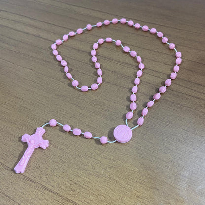 TERÇO ACRÍLICO G ROSA FOSCO 6MM (12 UNIDADES)