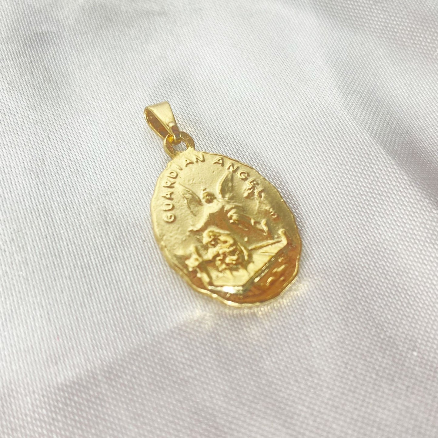 MEDALHA ITALIANA DOURADA SÃO JOSÉ E ANJO DA GUARDA  (6 UNIDADES)
