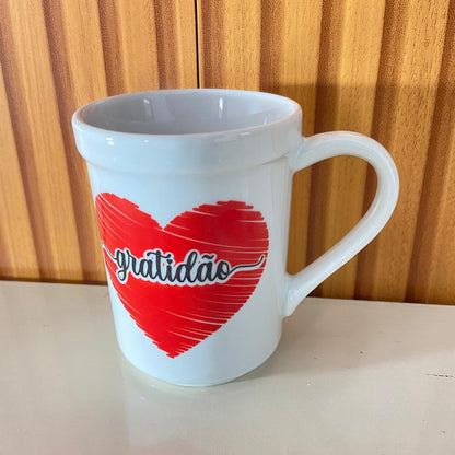 CANECA BRANCA GRATIDÃO 220ML (1 UNIDADE)