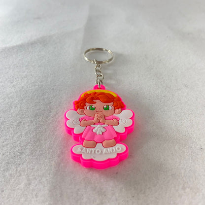 CHAVEIRO EMBORRACHADO SANTO ANJO ROSA MOD2 (12 UNIDADES)