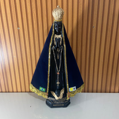 IMAGEM DE GESSO NOSSA SENHORA APARECIDA COM MANTO MOD4 45CM (1 UNIDADE)