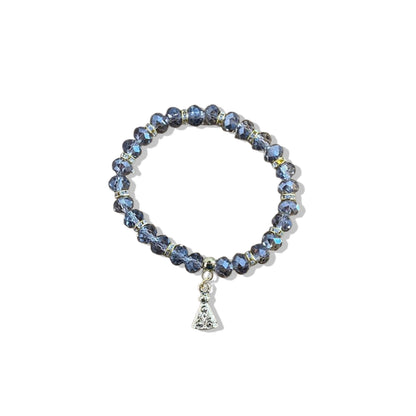 PULSEIRA CRISTAL CINZA TRANSPARENTE NOSSA SENHORA APARECIDA  (06 UNIDADES)