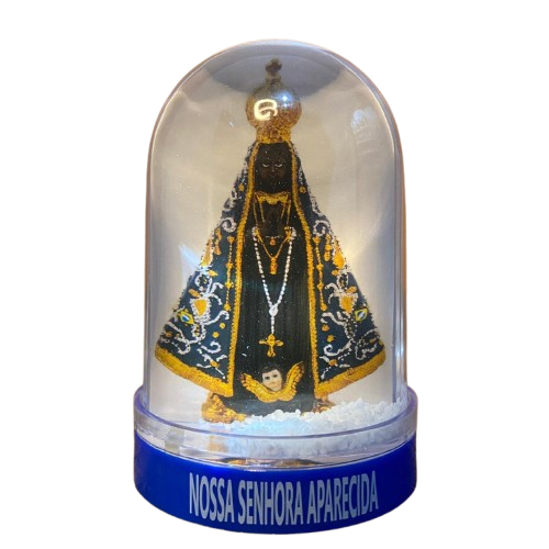 ENFEITE DE MESA GLOBO DE NEVE NOSSA SENHORA APARECIDA - MOD2 (1 UNIDADE)