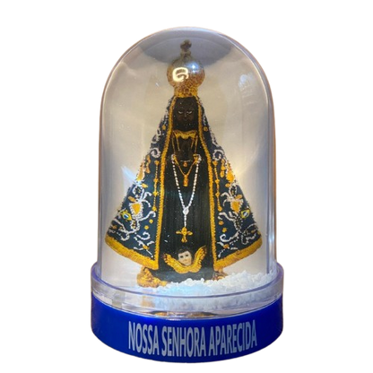 ENFEITE DE MESA GLOBO DE NEVE NOSSA SENHORA APARECIDA - MOD2 (1 UNIDADE)