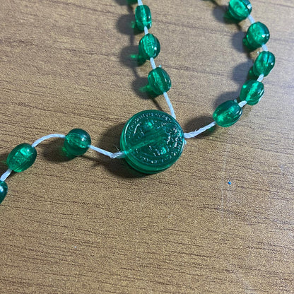 TERÇO ACRÍLICO G VERDE ESCURO BRILHOSO 6MM (12 UNIDADES)