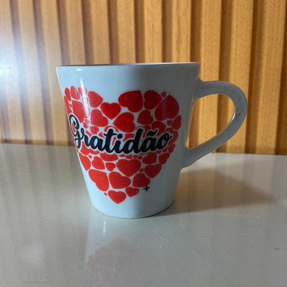 XÍCARA BRANCA GRATIDÃO MOD3 120ML (1 UNIDADE)