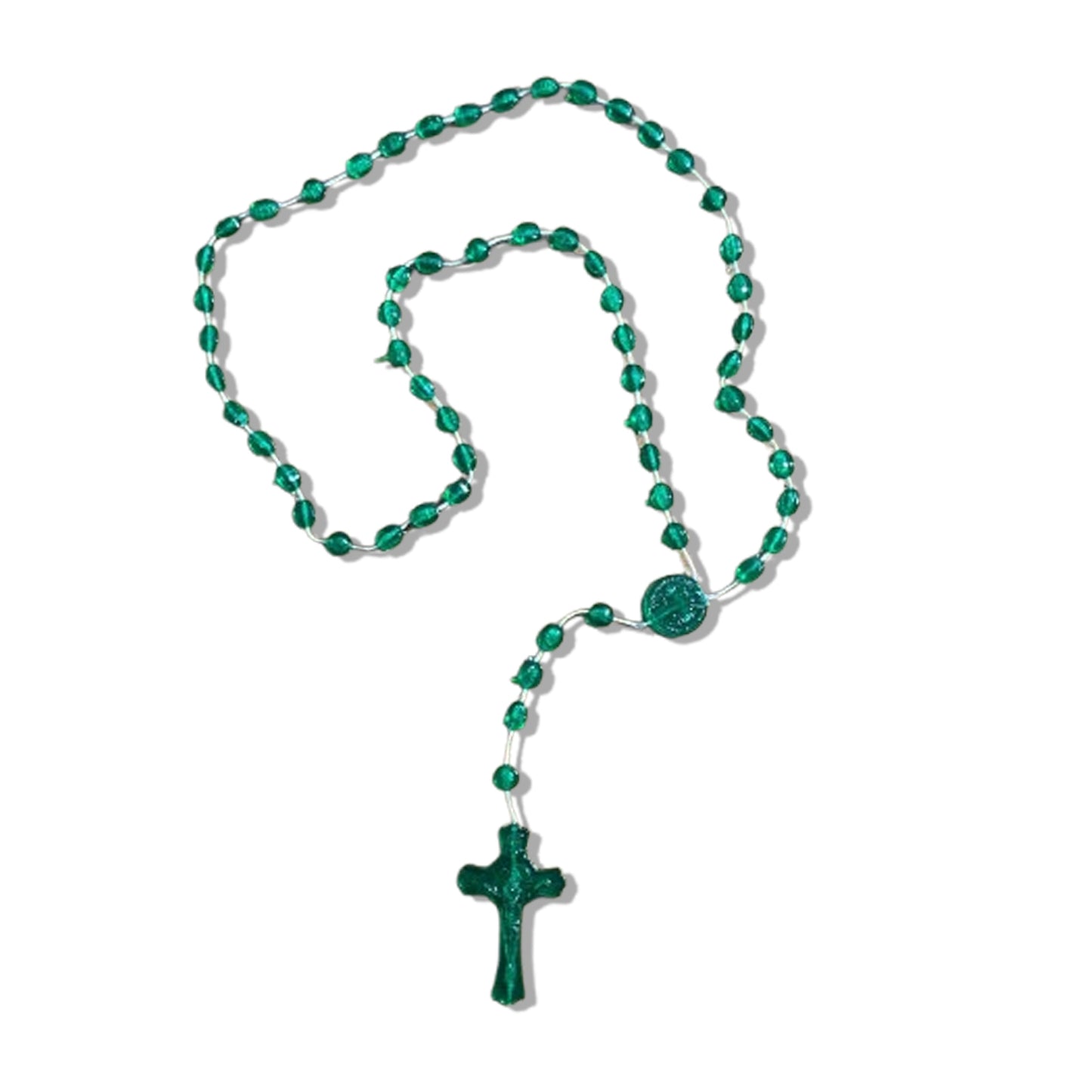 TERÇO ACRÍLICO G VERDE ESCURO BRILHOSO 6MM (12 UNIDADES)